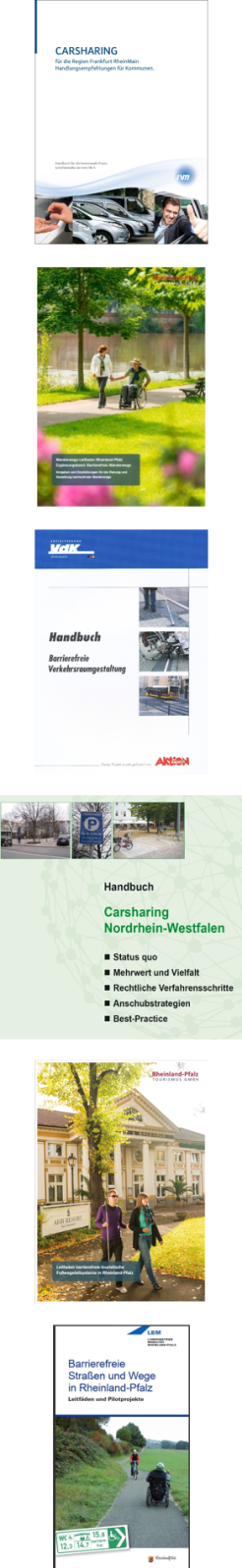 das Bild zeigt die Cover / Titelseiten der Handbücher, die im Text aufgelistet sind